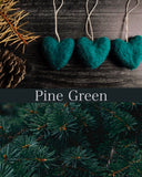 Felted Wool Acorn Ornaments, set of 6, Pine Green