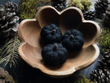 Felted wool pumpkins, set of 3, Raven Black