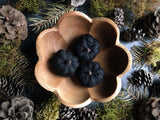 Felted wool pumpkins, set of 3, Raven Black