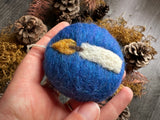 Round ornament, Lake Blue w/ Candle