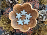 Felted wool stars, set of 5, Morning Blue