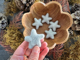 Felted wool stars, set of 5, Morning Blue