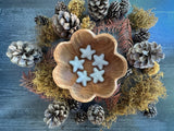 Felted wool stars, set of 5, Morning Blue