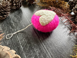 Round ornament, Rhododendron Pink w/ Heart