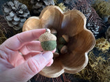 Felted wool acorns, set of 6, Moss Green