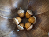 Felted wool acorns, set of 6, Fox Brown