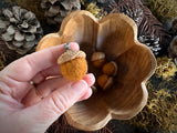 Felted wool acorns, set of 6, Fox Brown