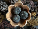 Felted wool pumpkins, set of 3, Starling Black