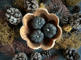 Felted wool pumpkins, set of 3, Starling Black