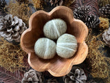 Felted wool pebbles, set of 3, Meadow Green
