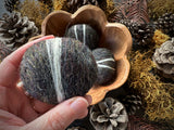 Felted wool pebbles, set of 3, Starling Black