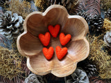 Felted wool hearts, set of 5, Sunstone Orange