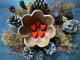 Felted wool hearts, set of 5, Sunstone Orange