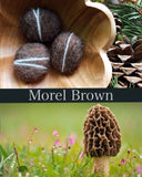 Felted wool pebbles, set of 3, Morel Brown