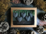 Wool heart ornaments, set of 5, Raincloud Blue