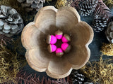 Felted wool acorns, set of 6, Rhododendron Pink