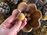 Felted wool acorns, set of 6, Maple Leaf Yellow