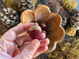 Felted wool acorns, set of 6, Marionberry Red
