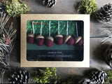Felted Wool Acorn Ornaments, set of 6, Marionberry Red