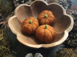Felted wool pumpkins, set of 3, Fox Brown