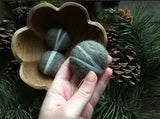 Felted wool pebbles, set of 3, Squirrel Gray