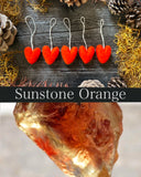 Felted wool hearts, set of 5, Sunstone Orange