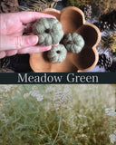Felted wool pebbles, set of 3, Meadow Green