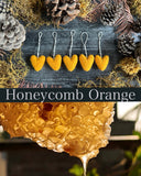 Felted wool hearts, set of 5, Honeycomb Orange
