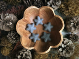 Felted wool stars, set of 5, Raincloud Blue