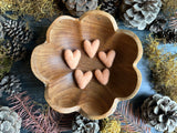 Felted wool hearts, set of 5, Sunrise Orange