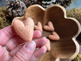 Felted wool hearts, set of 5, Sunrise Orange