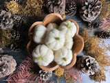 Felted wool pumpkins, set of 3, Snowberry White