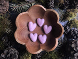 Felted wool hearts, set of 5, Mallow Pink