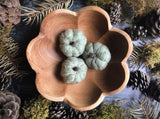 Felted wool pumpkins, set of 3, Meadow Green