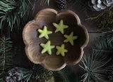 Felted wool stars, set of 5, Mahonia Yellow