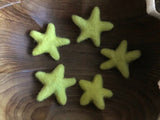 Felted wool stars, set of 5, Mahonia Yellow