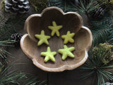 Felted wool stars, set of 5, Mahonia Yellow