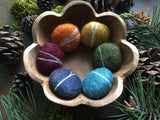 Felted wool pebbles, set of 6, Rainbow