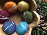 Felted wool pebbles, set of 6, Rainbow
