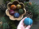 Felted wool pebbles, set of 6, Rainbow