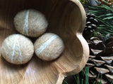 Felted wool pebbles, set of 3, Sand Brown