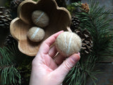 Felted wool pebbles, set of 3, Sand Brown