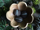 Felted wool pebbles, set of 3, Morel Brown