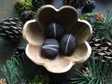 Felted wool pebbles, set of 3, Morel Brown