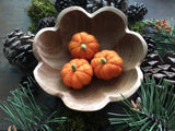 Felted wool pumpkins, set of 3, Salamander Orange