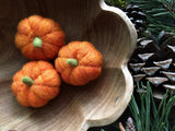 Felted wool pumpkins, set of 25, Salamander Orange