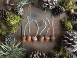 Felted Wool Acorn Ornaments, set of 6, Fox Brown