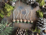 Felted Wool Acorn Ornaments, set of 6, Moss Green