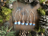 Felted Wool Acorn Ornaments, set of 6, Baby Blue