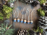 Felted Wool Acorn Ornaments, set of 6, Raincloud Blue